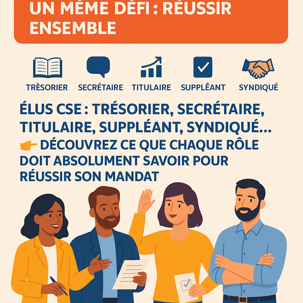 🚀 Trésorier, secrétaire, titulaire, suppléant, syndiqué… Si vous êtes élu CSE, voici ce que vous DEVEZ savoir pour réussir votre mandat 🚀 Trésorier, secrétaire, titulaire, suppléant, syndiqué… Si vous êtes élu CSE, voici ce que vous DEVEZ savoir pour réussir votre mandat