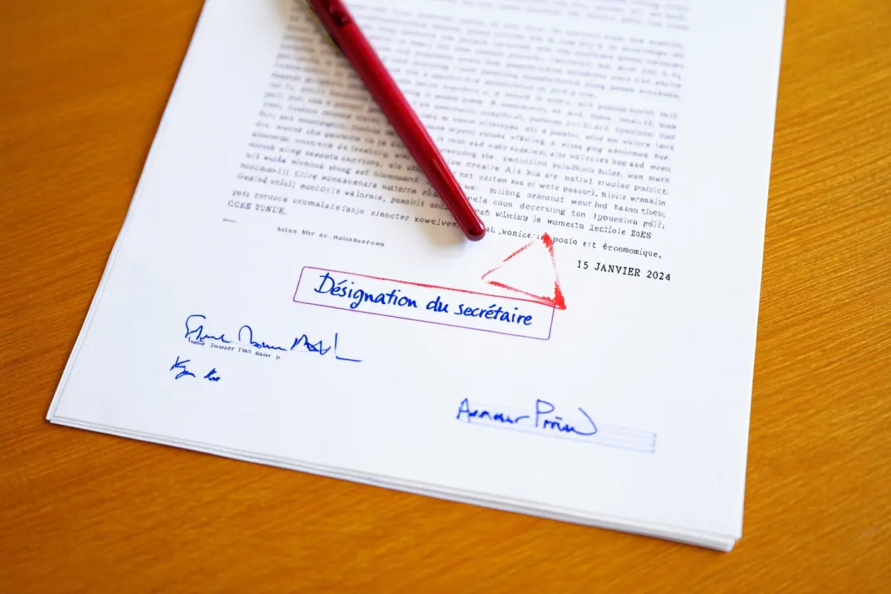 Ordre du jour de la première réunion pour désigner le secrétaire