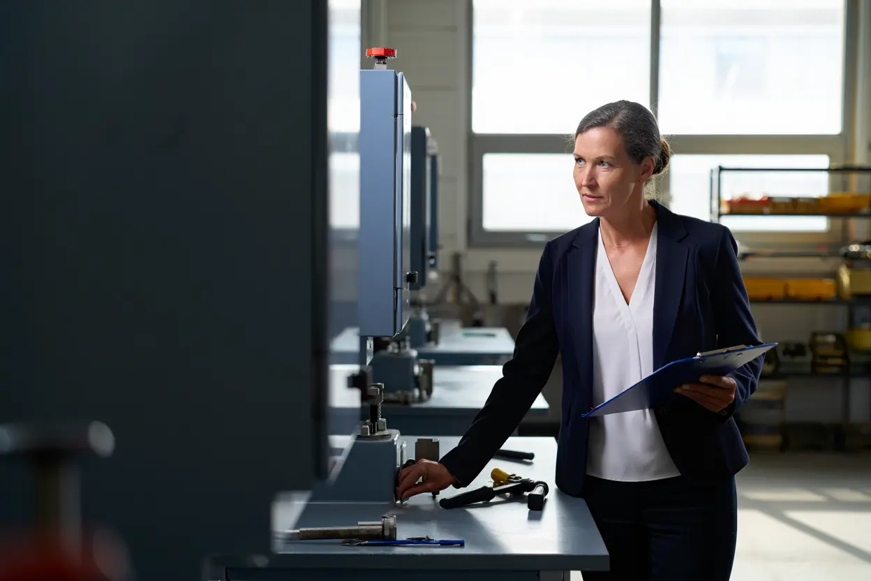 Manager écoutant un collaborateur lors d'une visite de sécurité terrain constructive