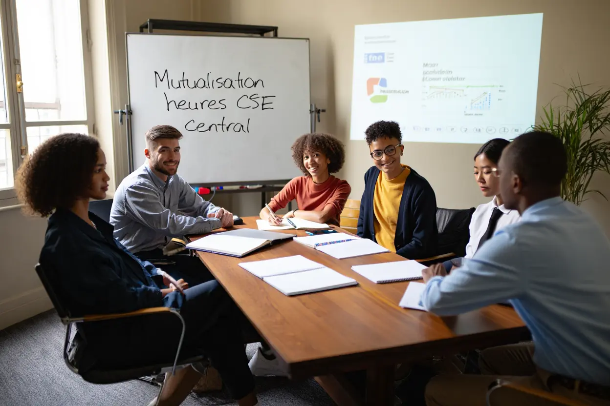 Tableau partagé montrant la répartition des heures de délégation entre membres du CSE
