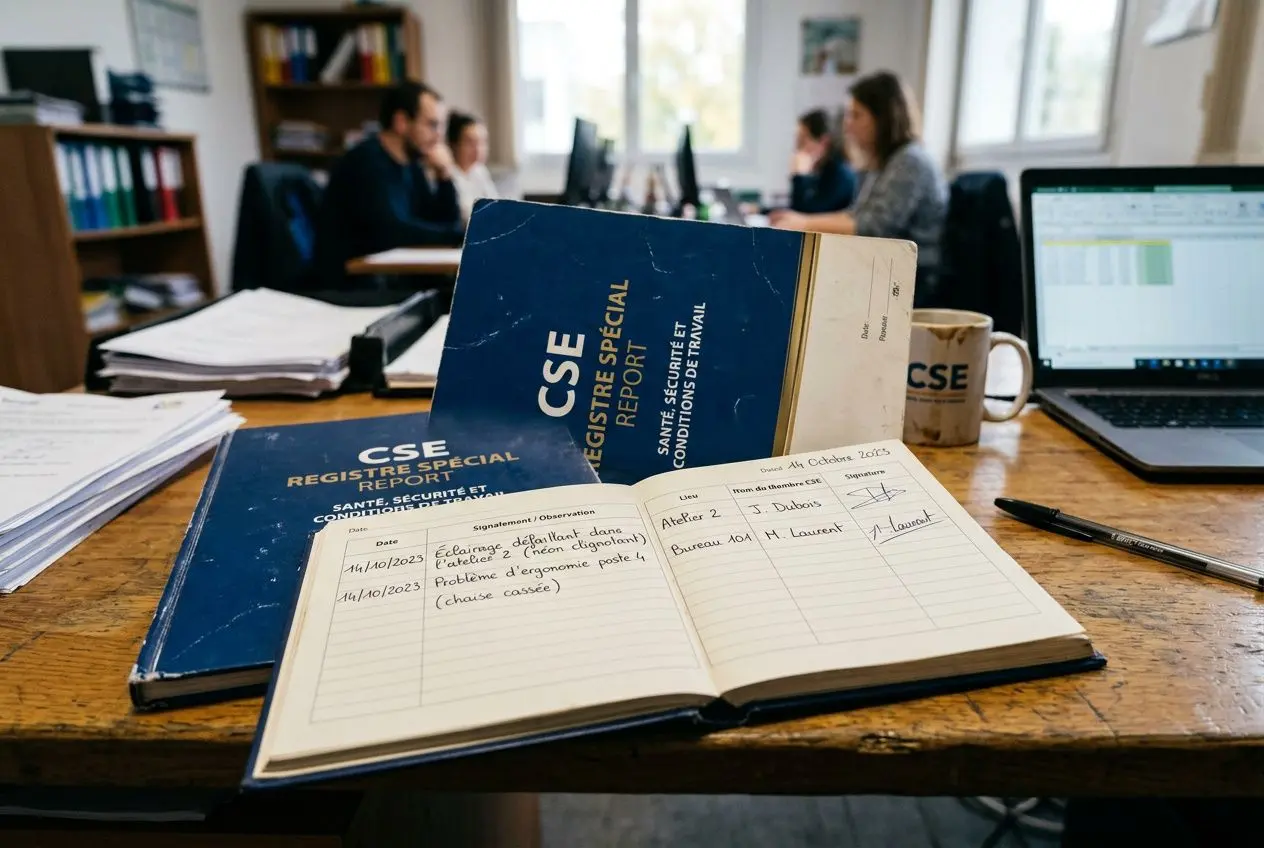 Registre spécial du CSE documentant un report